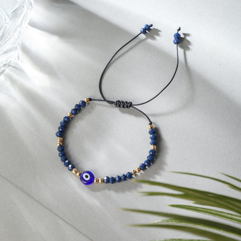 Venta al por mayor Pulsera de aleación de cuentas de cristal de ojo de diablo